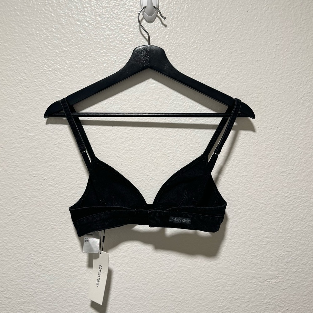 NWT Calvin Klein Sculpt Denim Bra Top XS - Picture 2 of 4
